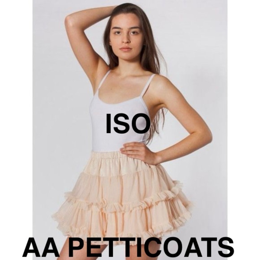 American Apparel Cream Ruffled Mini Skirt